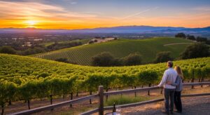 Breathtaking views from Shenandoah Vineyards in Amador County overlooking rolling hills
