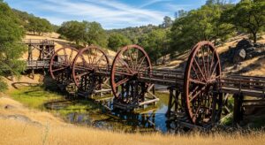 Kennedy Tailing Wheels Park with historic mining equipment, Jackson