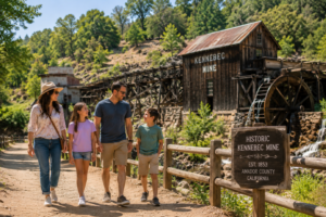 Family exploring historic downtown Amador County during a weekend outing